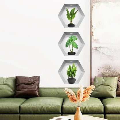 3PCS/Set 3D Plant Wall Stickers