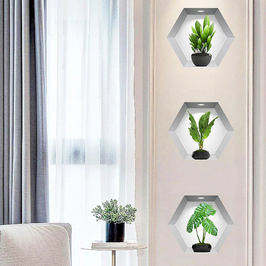 3PCS/Set 3D Plant Wall Stickers