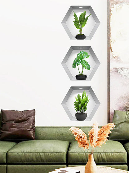 3PCS/Set 3D Plant Wall Stickers